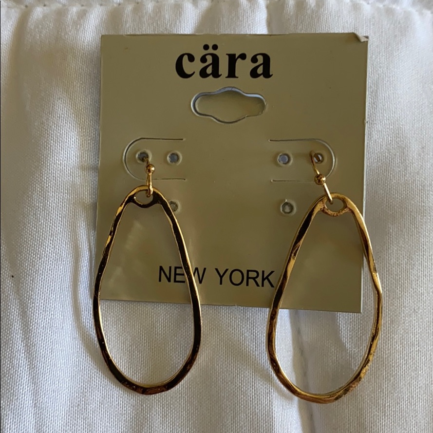 Hammered Gold Dangle Earrings